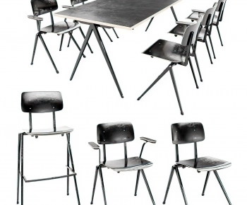 Modern Industrial Style Dining Table And Chairs-ID:359545955