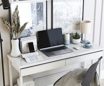 Modern Computer Desk And Chair-ID:489417086