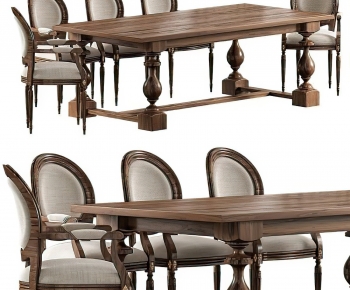 American Style Dining Table And Chairs-ID:729902986