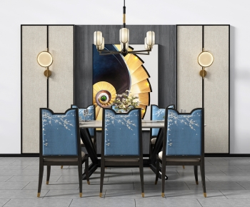 New Chinese Style Dining Table And Chairs-ID:644877917