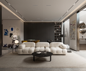 Modern Wabi-sabi Style A Living Room-ID:372983932