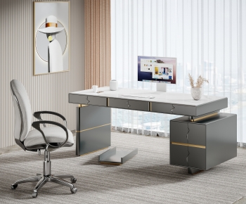 Modern Computer Desk And Chair-ID:630181071