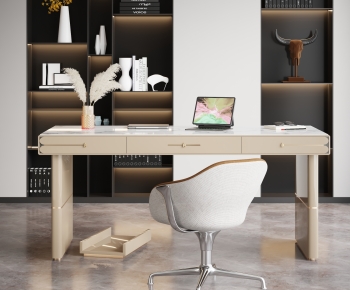 Modern Computer Desk And Chair-ID:578933007