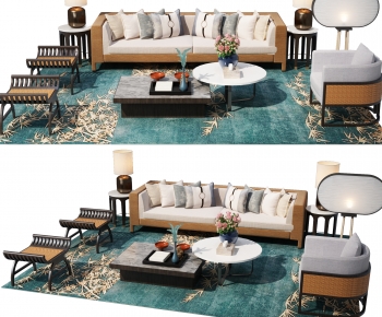 New Chinese Style Sofa Combination-ID:700973037