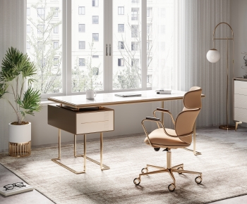 Modern Computer Desk And Chair-ID:504821067