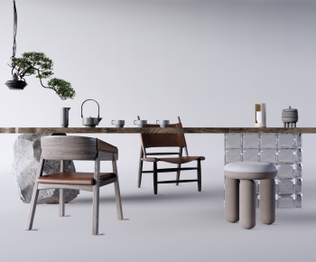 Wabi-sabi Style Tea Tables And Chairs-ID:942854885