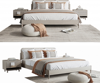 Nordic Style Double Bed-ID:631356002