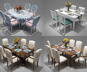 American Style Dining Table And Chairs-ID:379951957