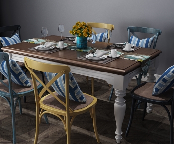 Mediterranean Style Dining Table And Chairs-ID:715881112
