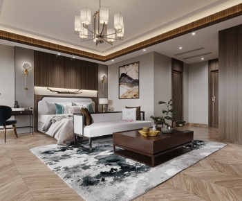 New Chinese Style Bedroom-ID:500397929