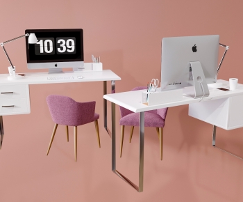 Modern Computer Desk And Chair-ID:747879035