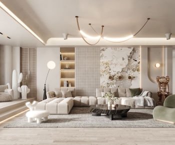 Wabi-sabi Style A Living Room-ID:370306027