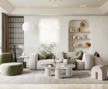 Wabi-sabi Style A Living Room-ID:376334911