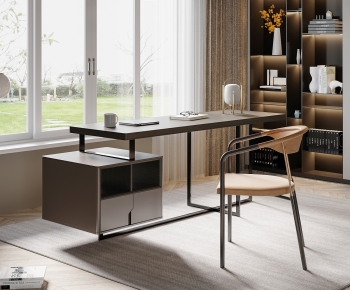 Modern Computer Desk And Chair-ID:415864942