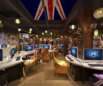 Industrial Style Retro Style Internet Cafe-ID:664087068