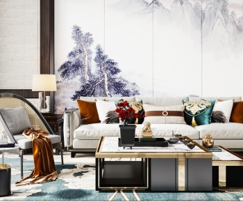 New Chinese Style Sofa Combination-ID:539050101
