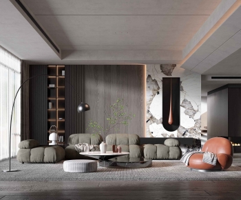 Modern Wabi-sabi Style A Living Room-ID:945028078
