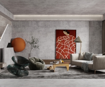 Wabi-sabi Style A Living Room-ID:755826957