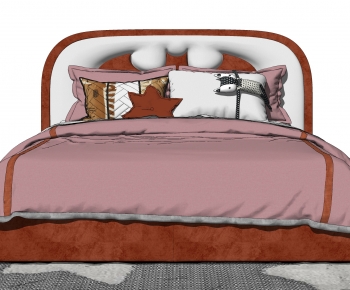 Nordic Style Double Bed-ID:280147086