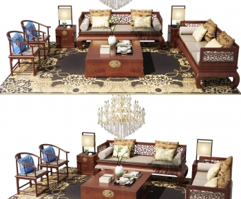 中式沙发茶几组合-ID:420171985