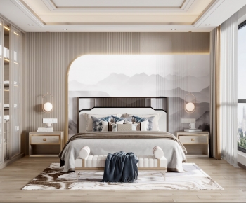 New Chinese Style Bedroom-ID:912062887