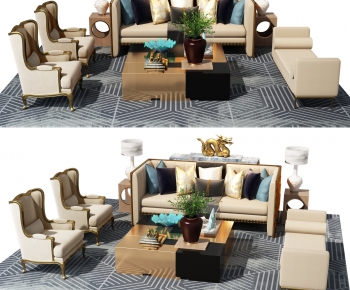 New Chinese Style Sofa Combination-ID:147784958