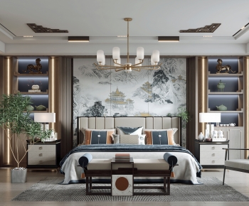 New Chinese Style Bedroom-ID:741822006