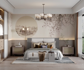 New Chinese Style Bedroom-ID:390033016