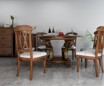 American Style Dining Table And Chairs-ID:336934099