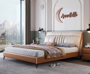Modern Double Bed-ID:980389123