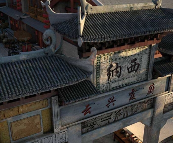 Chinese Style Ancient Architectural Buildings-ID:726671931