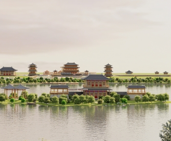 New Chinese Style Park Landscape-ID:987343072