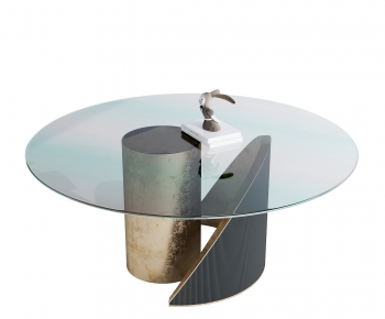 现代玻璃圆形餐桌-ID:446209939