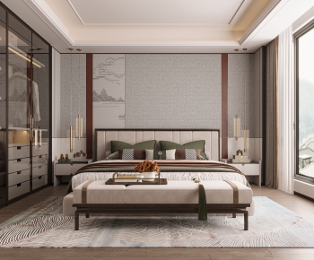 New Chinese Style Bedroom-ID:931062941