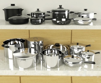 现代不锈钢锅具组合 厨房用品-ID:282365084