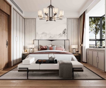 New Chinese Style Bedroom-ID:442852972