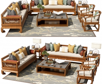 New Chinese Style Sofa Combination-ID:763483054