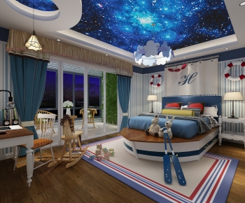 Mediterranean Style Boy's Room And Son's Room-ID:354409227