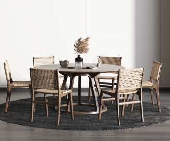 Wabi-sabi Style Dining Table And Chairs-ID:719805965