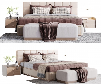 Modern Double Bed-ID:620590938