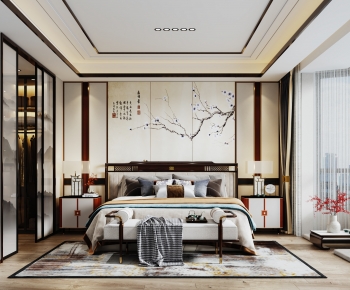 New Chinese Style Bedroom-ID:614103085