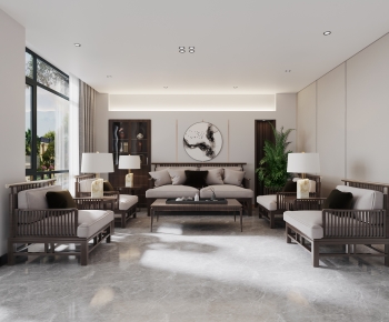 New Chinese Style A Living Room-ID:377279047
