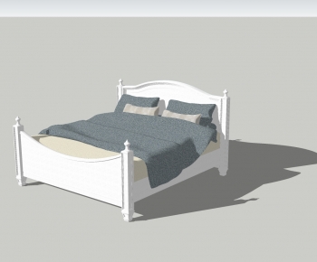 European Style Simple Style Double Bed-ID:925898085