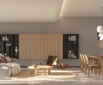 Modern Nordic Style Wabi-sabi Style A Living Room-ID:801011098