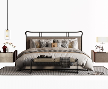 New Chinese Style Double Bed-ID:226654051