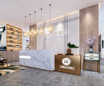 Modern Office Reception Desk-ID:740161906