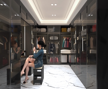 Modern Clothes Storage Area-ID:972404961