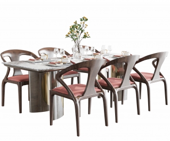 New Chinese Style Dining Table And Chairs-ID:527647023