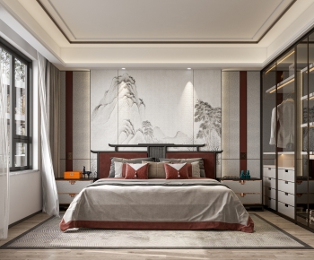 New Chinese Style Bedroom-ID:424772984