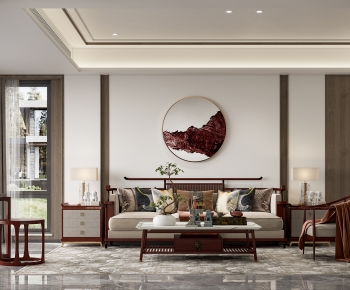 New Chinese Style A Living Room-ID:117491967